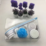 Electric Bath Brush Soft Bristle Body Scrubber Long Handle Back Scrubber Dorm - White - Size 01 V1106-110-97714-WHT-01