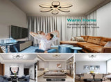 Modern LED Chandelier Light Fixture Dimmable Remote V178-39037