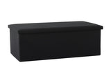Artiss Storage Ottoman Bench Folding Blanket Box Toy Organiser Foot Stool Black OTM-C-COF-LIN-BK