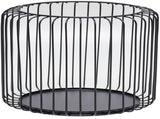 Set of 2 black metal candle holders, large oval candle holder, black decoration, metal wire lantern V1188-MS-313-0922