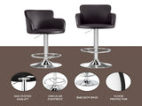 Artiss 4x Bar Stools Swivel Kitchen Chairs Gas Lift Adjustable PU Leather Brown BA-K-7200-BRX4