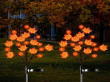 Solar Maple Leaf Branch Lights with 20 Warm LEDs, 8 Lighting Modes & IP65 Waterproof, Auto On/Off V1341-ZY-3Z3RS7QU-3PCS-PUMPKIN-SMALLMAPLE