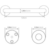 120cm Stainless Steel Handle for Shower Toilet Grab Bar Handle Bathroom Stairway Handrail Elderly V324-DB-RH120