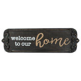 Nero 'Welcome to Our Home' Carved Wall Art 80x25cm V637-90310WEL