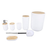 6PCS Bathroom Accessories Set PP Trash Can Soap Dispenser Soap Dish Toothbrush Holder Cup Toilet V1294-YM0901-3112240060811