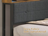 Walnut Single LED Corner Bed Frame in Black with 2 Storage Drawers and Charging Station V178-59294