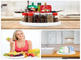 Multifunctional Grey Rotating Stand for Kitchen Countertop Organizing Spices and Condiments V1366-AZ2-W-18245