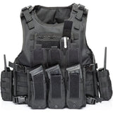 Tactical Vest, Adjustable Plate Carrier for Army, Police, Black V1237-ZY-203-4479
