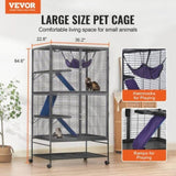 VEVOR 64.6" Metal Small Animal Cage 4-Tier Rolling Ferret Cage with Tray 3 Ramps V952-JSXDL362463IRPIZQV0