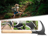 Gardening Tools, High Manganese Steel Double Scythe with Wood Handle, Steel Grass Sickle, V1192-AZ-W-29529