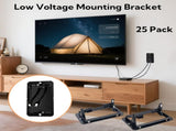 25 Pack Low Voltage Mounting Bracket, 1 Gang Flush Wall Plate, Drywall Cables Pass Through V1259-DP01-A-994