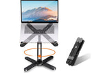360 Degree Rotating Aluminum Laptop Stand Adjustable Desktop Holder for Notebook - Black V1263-JX-6315