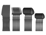 Flatware Forks 24 Packs Stainless Steel Spoon Fork Dinner Steak Soup Spoon Tableware for Restaurant V1366-AZ2-W-04546