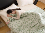 Green Bamboo Fibre Summer Blanket - Vine Pattern Cooling Throw Blanket 150x200cm Lightweight V888-ELOSUNG54969-5