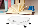 Wheeled Storage Containers Plastic Transparent Under Desk Book Storage Box with Roller for School V1294-YM0706-3117230131811