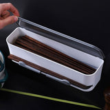Utensil Hanging Rack with Chopstick Holder, ABS Plastic, Grey and White, Kitchen Wall Mount V1192-AZ-W-32756