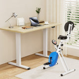 Artiss Under Desk Folding X-Bike with 140cm Automatic Standing Desk Magnetic Resistance Oak SDEB-114G-WHNT-140-DB02