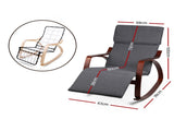 Artiss Rocking Armchair Footrest Nursing Charcoal Afton ARMCHAIR-10-CH