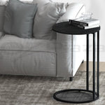 Artiss Coffee Table Side Table Round Black Martha FURNI-G-IND-COF-01-BK