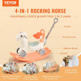 VEVOR 4 in 1 Rocking Horse for Toddlers 1-3 Years, Baby Rocking Horse with Detachable Balance Board, V952-ETYBMHSSLDGNI03YAV9