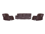 311 Seater Recliner Sofa In Faux Leather Lounge Couch in Brown V43-SET-FAN-3+1+1-BR