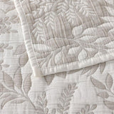 Bianca Ameila Stone Jacquard Quilted Foliage Bedspread Set Single V442-BCA-BEDSPREAD-AMEILA-STONE-SB