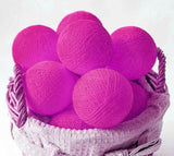 50 Ball HOT Pink LONG 5m String Light Battery Box 5cm Cotton Ball Christmas Birthday Bbay Girl V382-HOTPINKBALLBATT50