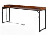 Levede Overbed Table 180cm 84-109cm Mobile with Charging Station Bedroom Brown NI1102-AU