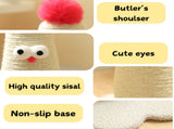 Beige Adorable Chick Cat Scratching Post - Durable Sisal Rope Scratcher Toy for Cats & Kittens V888-ELOSUNG27112