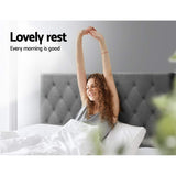 Artiss Bed Head Headboard Queen Size Fabric - CAPPI Grey BFRAME-H-CAPPI-Q-GY