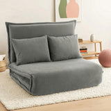 Artiss Floor Lounge Sofa Bed Foldable 2 Seater Grey FLOOR-SBL-04VEL-2S-GY