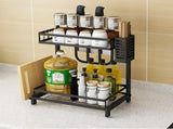 CARLA HOME 2-Tier Kitchen Spice Rack Organizer Storage Shelf for Condiments, Oil Bottles, Utensils, V178-36233