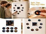 Magnetic Fridge Vinyl Music Box Decor, Retro Music Theme, Rotating Mini Magnetic Fridge Music Player V1366-AZ2-W-27176