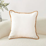 SOGA 45cm Warm Wood Tone & Apricot Shell Edged Square Throw Pillow FRENCHCUSHION234