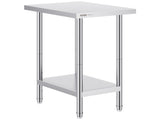 Stainless Steel Prep Table, 24 x 18 x 34 Inch, Heavy Duty Metal Worktable with 3 Adjustable Height V952-CFBXGGZTLCWJ8T6BLV0