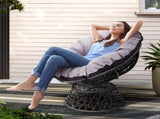 Gardeon Outdoor Chairs Outdoor Furniture Papasan Chair Wicker Patio Garden Black ODF-PAPASAN-CH-BK