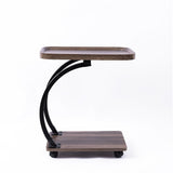 C-Shaped Corner End Table with Wheels Sofa Side V63-955141