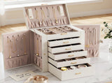 Embellir Jewellery Box 6 Layer Organiser Large Display Case Storage JEW-BOX-6T-WH