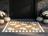 Fall Door Mat Set, Layered Fall Rug with Pumpkin Design, Halloween Door Mat for Front Door V1366-AZ2-W-18318