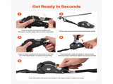 Retractable Ratchet Straps, 25.4 mm x 3 m, Tie Down Straps with S Hooks, 544 kg Break Strength, 4 V952-SXGJLD1INCH1LTOCP001V0
