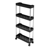 Slim Rolling Storage Cart 4 Tier Bathroom Organizer Mobile Shelving Unit Utility Cart Tower Rack for V1294-YM0901-3117240164212