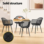 Gardeon 4PC Outdoor Dining Chairs PP Lounge Chair Patio Furniture Garden Black ODF-CHAIR-PP130-BK-4X