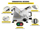 Commercial Meat Slicer, 200W Electric Deli Food Slicer, 350-400RPM Meat Slicer with 8" Carbon Steel V952-SYDRQPJ240W8WB31UV3