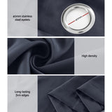 Artiss 2X Blockout Curtains Eyelet 180x213cm Charcoal BC-MATT-180X213-CH