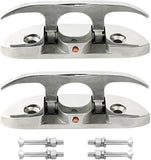 Boat2 Pcs Folding Cleat 4-1/2" Flip-up Dock Marine Grade 316 Stainless Steel with Screws V1259-DP01-A-1361