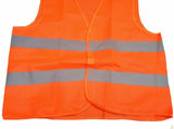 10x Hi Vis Safety VEST Reflective Tape Workwear Orange ONE SIZE Night & Day BULK V563-HIVISVEST-ORANGE-10PK