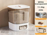 rice storage container, moisture-proof container, sealed food storage, flour storage, grain storage, V1102-122-88002-WHI-23L