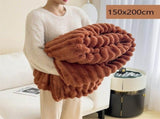 Thickened Rabbit Fleece Standard Blanket Soft Milk Fleece Office Home Nap Throw Caramel 150200cm V1221-XM-LB5567-ZS195