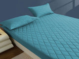Fitted Sheet Mattress Protector Cover - Quilted Cotton Feel Pocket Sheet - Winter Warm Breathable V1366-AZ2-W-12992
