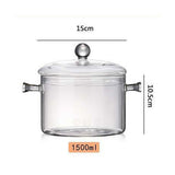 Glass Pasta Noodles Bowls Heat Resistant Glass Cooking Pot with Lid Sauce Pan for Soup Pasta Baby V1294-YM0717-10058990